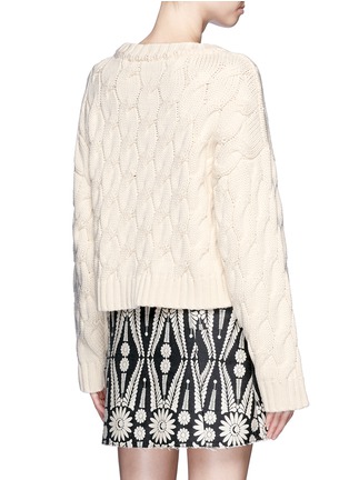 Back View - Click To Enlarge - CHICTOPIA - Chunky cable knit cropped sweater
