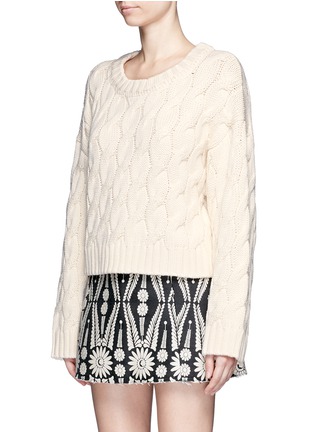 Front View - Click To Enlarge - CHICTOPIA - Chunky cable knit cropped sweater