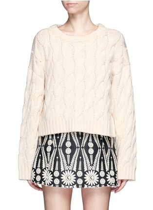 Main View - Click To Enlarge - CHICTOPIA - Chunky cable knit cropped sweater
