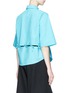 Back View - Click To Enlarge - CHICTOPIA - Ribbon tie cutout short sleeve shirt