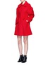 Figure View - Click To Enlarge - CHICTOPIA - Puff sleeve tuck pleat wool melton coat
