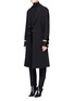 Figure View - Click To Enlarge - GIVENCHY - Velvet trim wool canvas military coat