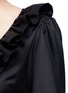 Detail View - Click To Enlarge - GIVENCHY - Ruffle wool gabardine V-neck dress