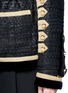 Detail View - Click To Enlarge - GIVENCHY - Velvet trim six-band sleeve embroidered tweed jacket