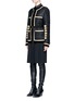 Front View - Click To Enlarge - GIVENCHY - Velvet trim six-band sleeve embroidered tweed jacket