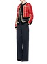 Figure View - Click To Enlarge - GIVENCHY - Embroidered tweed velvet trim military jacket