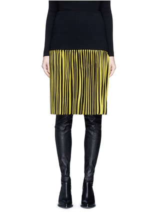 Main View - Click To Enlarge - GIVENCHY - Pleated stripe wool blend skirt