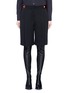 Main View - Click To Enlarge - GIVENCHY - Button velvet belt wool shorts