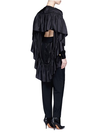 Figure View - Click To Enlarge - GIVENCHY - Ruffle open back satin blouse