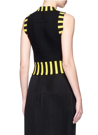 Back View - Click To Enlarge - GIVENCHY - Colourblock wool knit cropped top