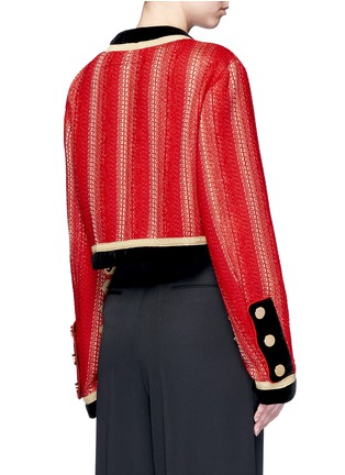 Back View - Click To Enlarge - GIVENCHY - Decorative button velvet trim military embroidery jacket