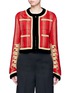 Main View - Click To Enlarge - GIVENCHY - Decorative button velvet trim military embroidery jacket