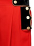 Detail View - Click To Enlarge - GIVENCHY - Decorative button velvet trim grain de poudre shorts