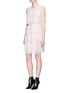 Figure View - Click To Enlarge - GIVENCHY - Layered lace belted sleeveless dress