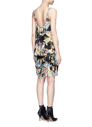 Back View - Click To Enlarge - GIVENCHY - Crazy Cleopatra print fan appliqué silk dress