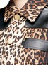Detail View - Click To Enlarge - GIVENCHY - Leather patch leopard print gabardine jacket