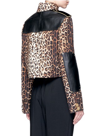 Back View - Click To Enlarge - GIVENCHY - Leather patch leopard print gabardine jacket