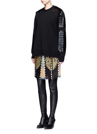 Figure View - Click To Enlarge - GIVENCHY - Crazy Cleopatra print plissé pleated georgette skirt