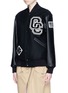 Front View - Click To Enlarge - OPENING CEREMONY - 'OC' leather sleeve logo patch varsity jacket