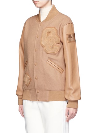 Front View - Click To Enlarge - OPENING CEREMONY - 'OC' leather sleeve varsity jacket