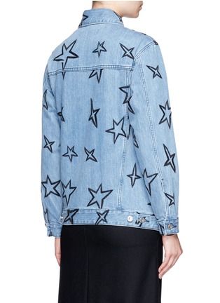 Back View - Click To Enlarge - ÊTRE CÉCILE - Oversized star embroidered denim jacket