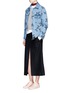 Figure View - Click To Enlarge - ÊTRE CÉCILE - Oversized star embroidered denim jacket