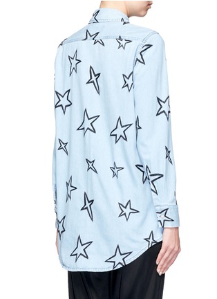 Back View - Click To Enlarge - ÊTRE CÉCILE - Oversized star embroidered denim shirt