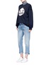 Figure View - Click To Enlarge - ÊTRE CÉCILE - 'Starry Eye' oversized felted badge cotton sweatshirt