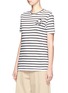 Front View - Click To Enlarge - ÊTRE CÉCILE - 'Starry Eye' felted patch Breton stripe T-shirt