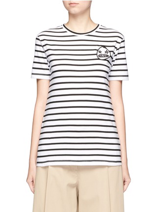 Main View - Click To Enlarge - ÊTRE CÉCILE - 'Starry Eye' felted patch Breton stripe T-shirt