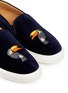 Detail View - Click To Enlarge - BING XU - 'TriBeCa' toucan embroidery velvet skate slip-ons