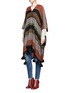 Figure View - Click To Enlarge - APIECE APART - Serape' stripe alpaca-wool blend poncho
