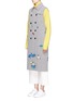 Front View - Click To Enlarge - MIRA MIKATI - 'Splish Splash' embroidered sleeveless trench coat