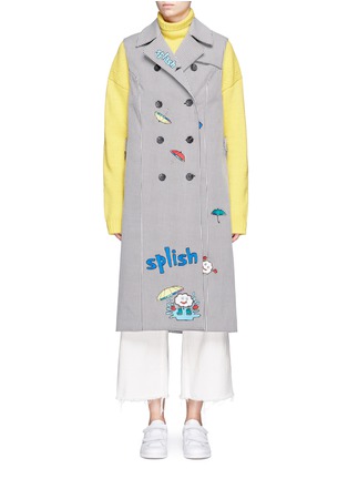 Main View - Click To Enlarge - MIRA MIKATI - 'Splish Splash' embroidered sleeveless trench coat