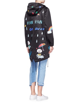 Back View - Click To Enlarge - MIRA MIKATI - 'Rain Rain Go Away' print padded raincoat