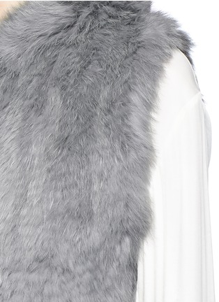Detail View - Click To Enlarge - YVES SALOMON - Hooded rabbit fur long gilet