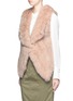 Front View - Click To Enlarge - YVES SALOMON - Waterfall front knit rabbit fur gilet