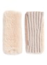 Main View - Click To Enlarge - YVES SALOMON - Rabbit fur panel wool-cashmere knit fingerless gloves