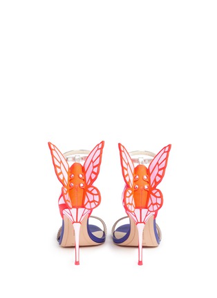Back View - Click To Enlarge - SOPHIA WEBSTER - 'Chiara' butterfly appliqué metallic leather sandals
