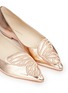 Detail View - Click To Enlarge - SOPHIA WEBSTER - 'Bibi' embroidered butterfly wing mirror leather flats
