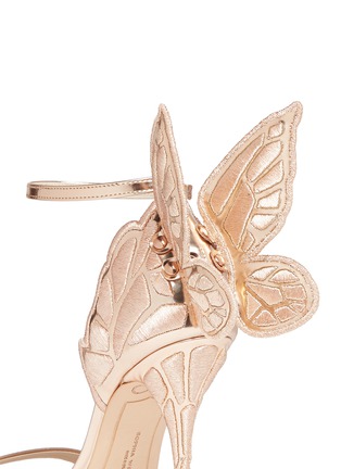 Detail View - Click To Enlarge - SOPHIA WEBSTER - 'Chiara' butterfly embroidery metallic leather sandals