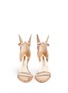 Front View - Click To Enlarge - SOPHIA WEBSTER - 'Chiara' butterfly embroidery metallic leather sandals