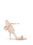 Main View - Click To Enlarge - SOPHIA WEBSTER - 'Chiara' butterfly embroidery metallic leather sandals