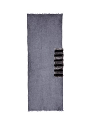 Main View - Click To Enlarge - CUTULI CULT - Stripe rabbit fur panel modal-cashmere scarf