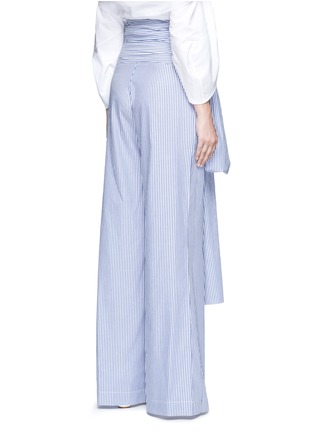 Back View - Click To Enlarge - 72722 - Bow waist stripe wide leg pants