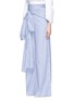 Front View - Click To Enlarge - 72722 - Bow waist stripe wide leg pants