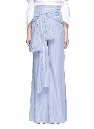 Main View - Click To Enlarge - 72722 - Bow waist stripe wide leg pants