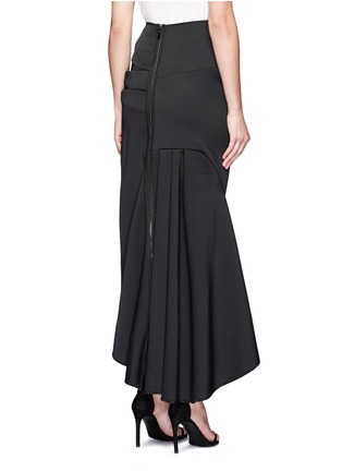 Back View - Click To Enlarge - MATICEVSKI - 'Succession' textured asymmetric maxi skirt