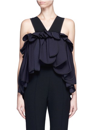 Main View - Click To Enlarge - MATICEVSKI - 'Lyrical' colourblock ruffle cropped top