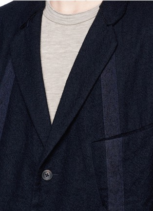 Detail View - Click To Enlarge - ZIGGY CHEN - Stripe soft wool-cotton blend blazer